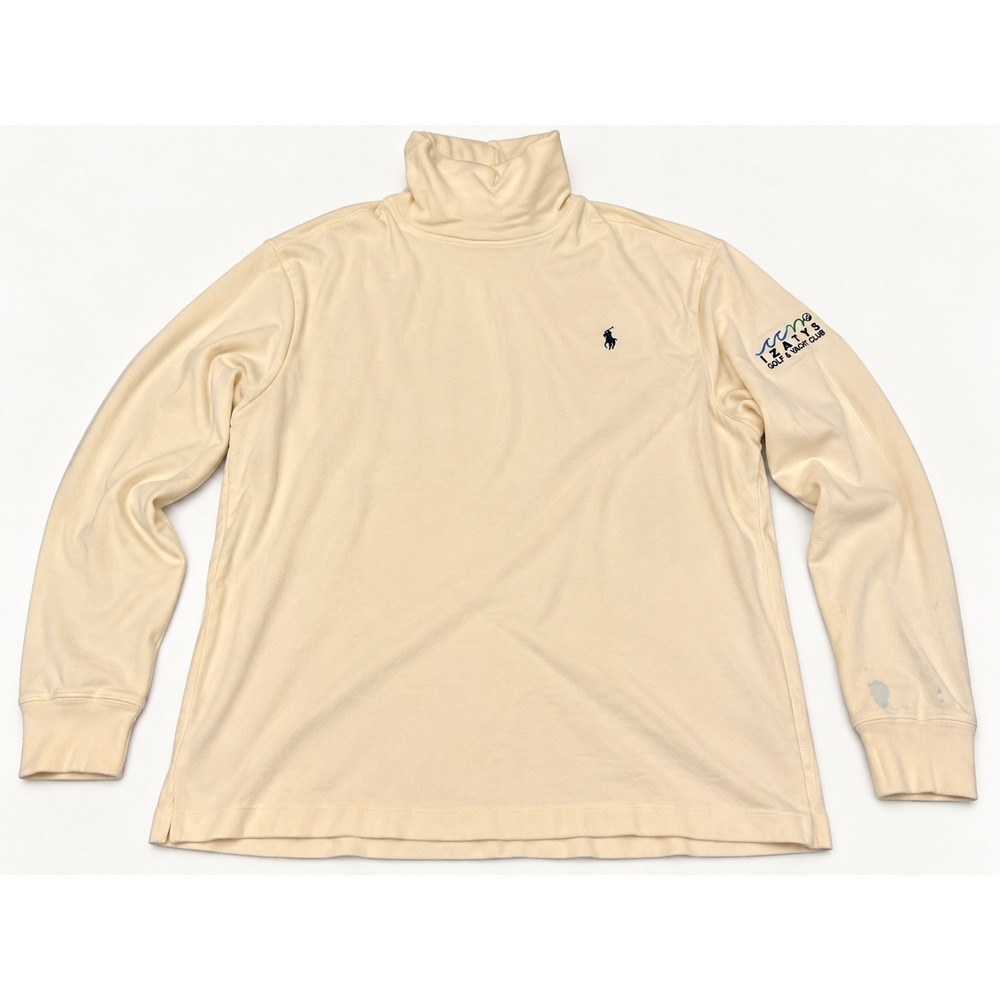 Polo Golf Ralph Lauren Mock Neck Shirt Izatys Golf Club Cream Cotton Mens L